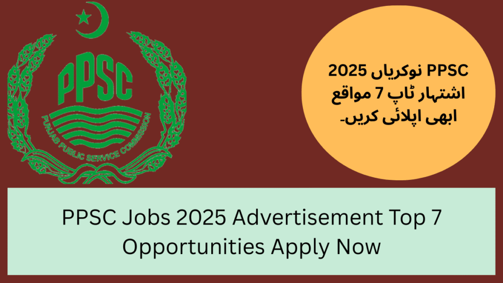 PPSC Jobs 2025 Advertisement Top 7 Opportunities Apply Now