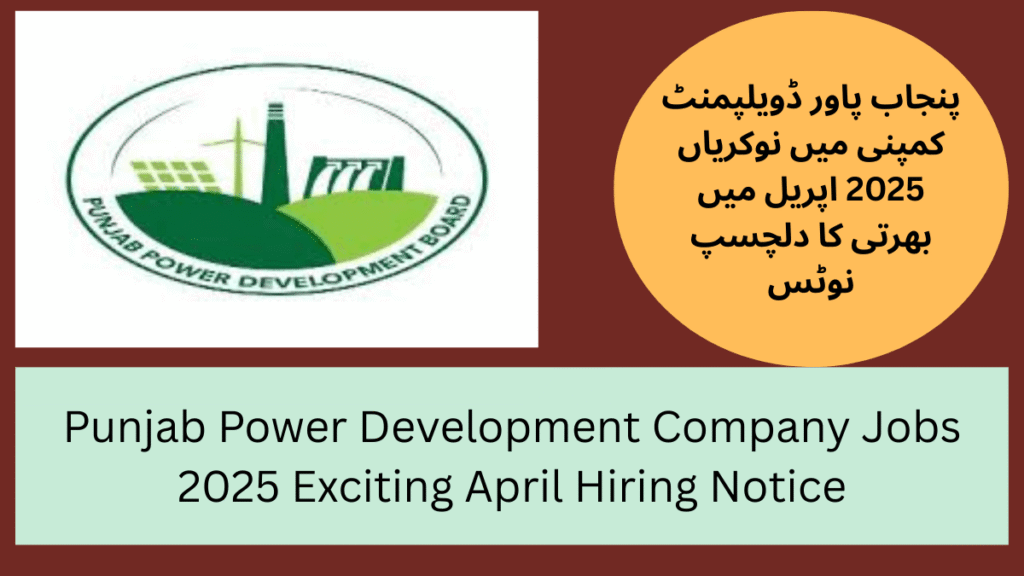 Punjab Power Development Company Jobs 2025 Exciting April Hiring Notice