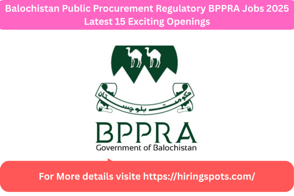 Balochistan Public Procurement Regulatory BPPRA Jobs 2025 Latest 15 Exciting Openings
