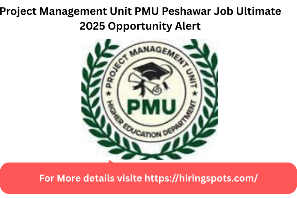 Project Management Unit PMU Peshawar Job Ultimate 2025 Opportunity Alert