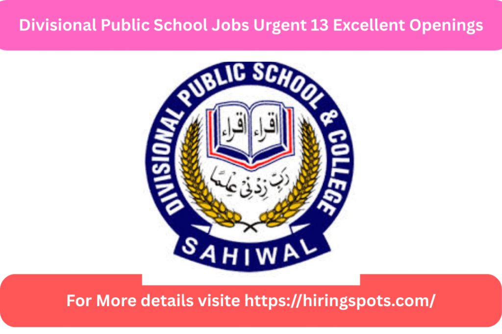 Divisional Public School Jobs Urgent 13 Excellent Openings