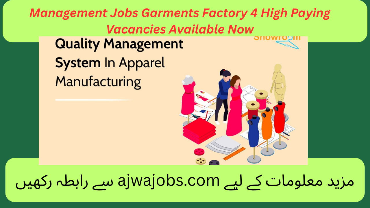 Management Jobs Garments Factory 4 High Paying Vacancies Available Now