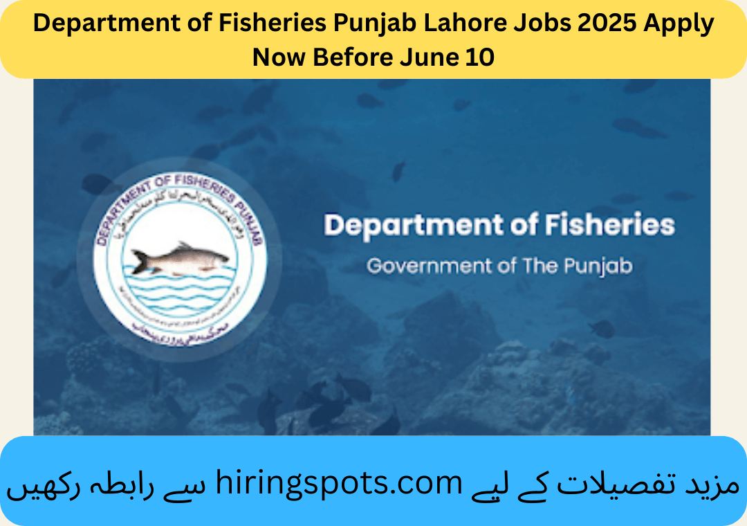 Department of Fisheries Punjab Lahore Jobs 2025 Apply Now Before June 10