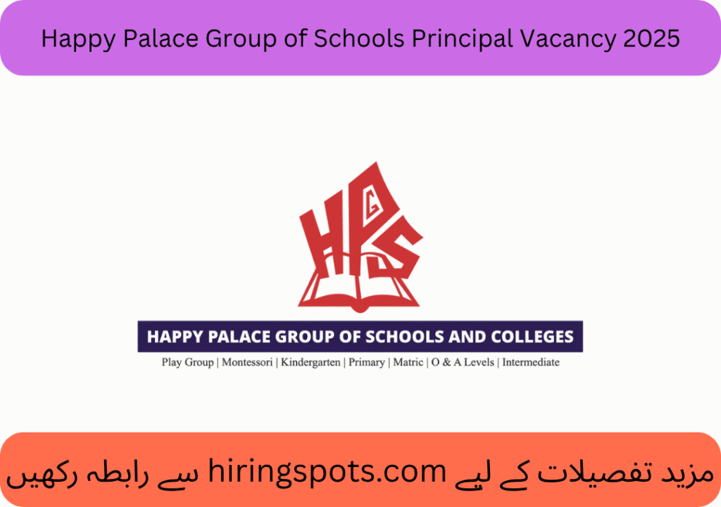 Happy Palace Group of Schools Principal Vacancy 2025
