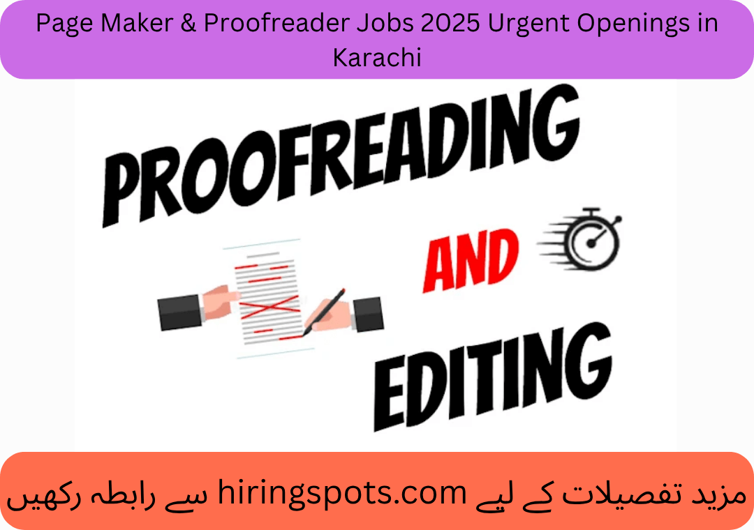 Page Maker & Proofreader Jobs 2025 Urgent Openings in Karachi