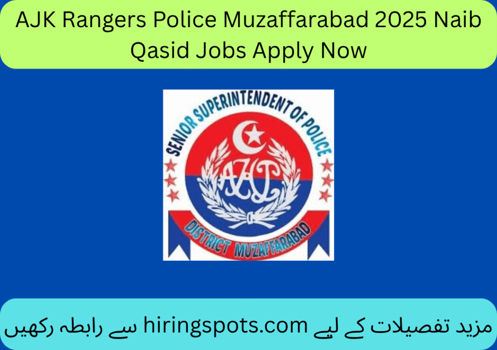 AJK Rangers Police Muzaffarabad 2025 Naib Qasid Jobs Apply Now