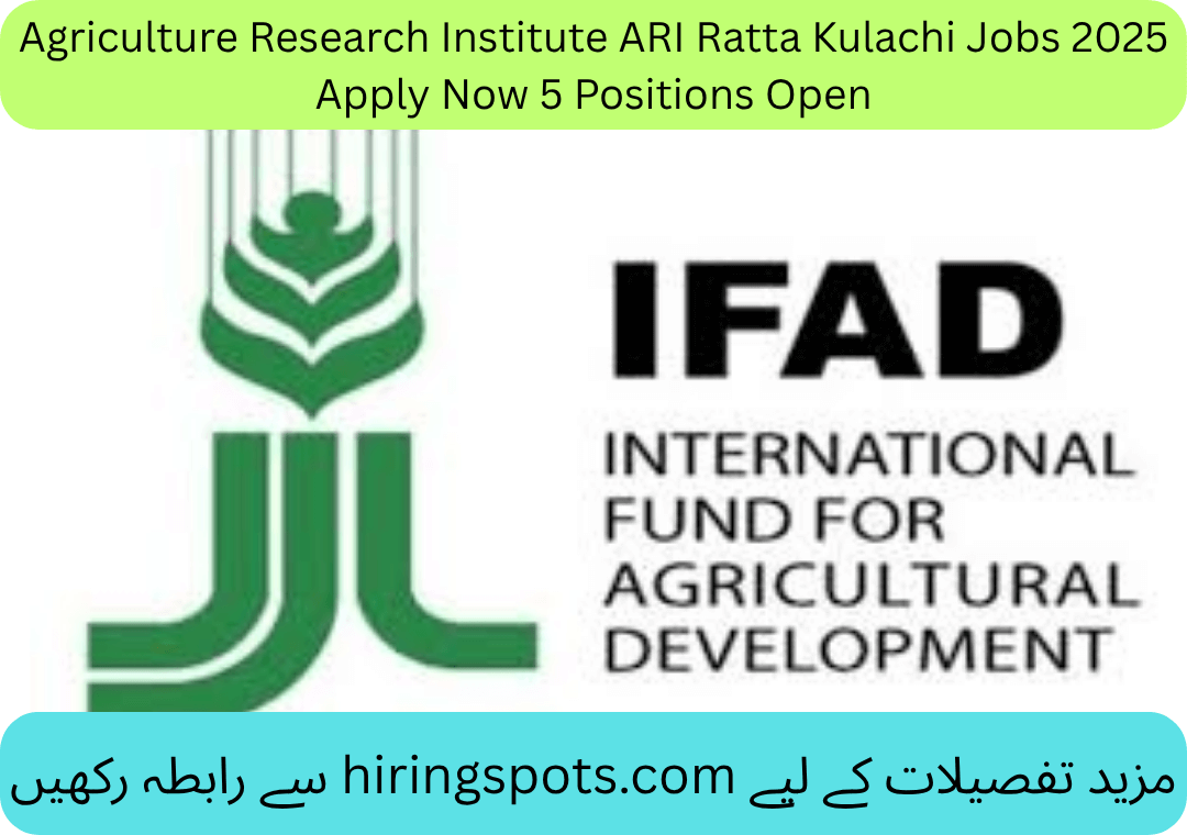 Agriculture Research Institute ARI Ratta Kulachi Jobs 2025 Apply Now 5 Positions Open