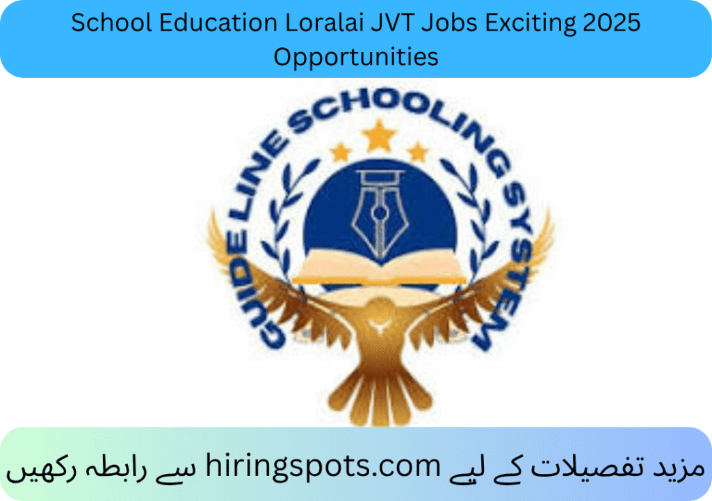 School Education Loralai JVT Jobs Exciting 2025 Opportunities
