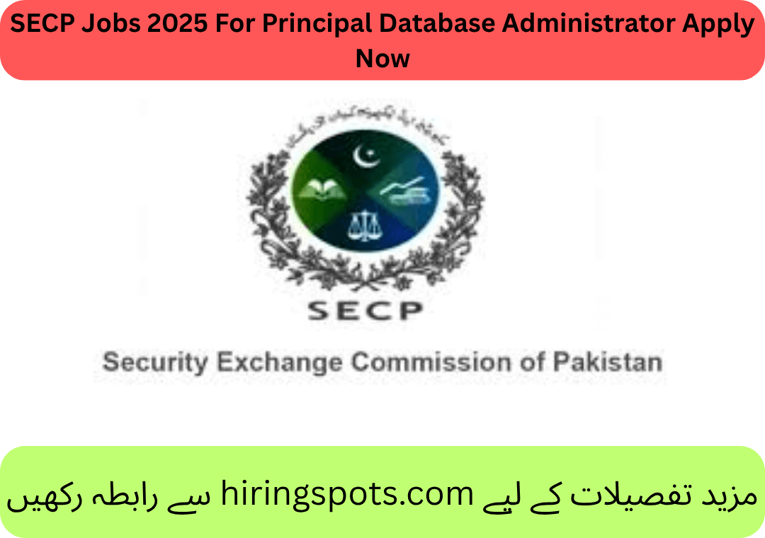 SECP Jobs 2025 For Principal Database Administrator Apply Now