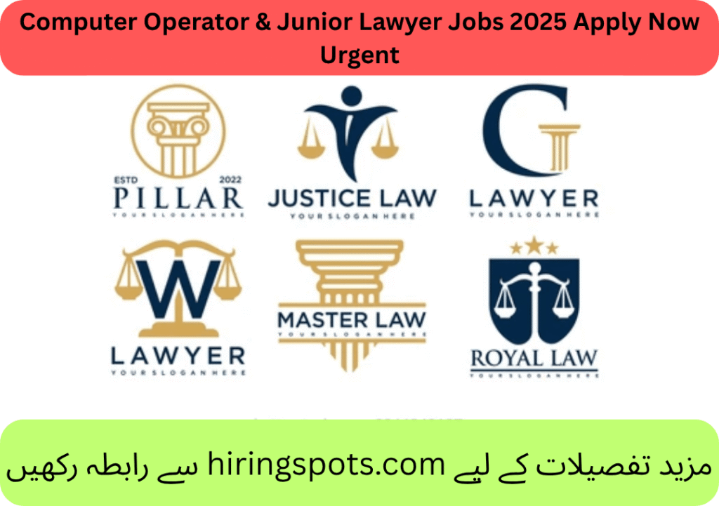 Computer Operator & Junior Lawyer Jobs 2025 Apply Now Urgent